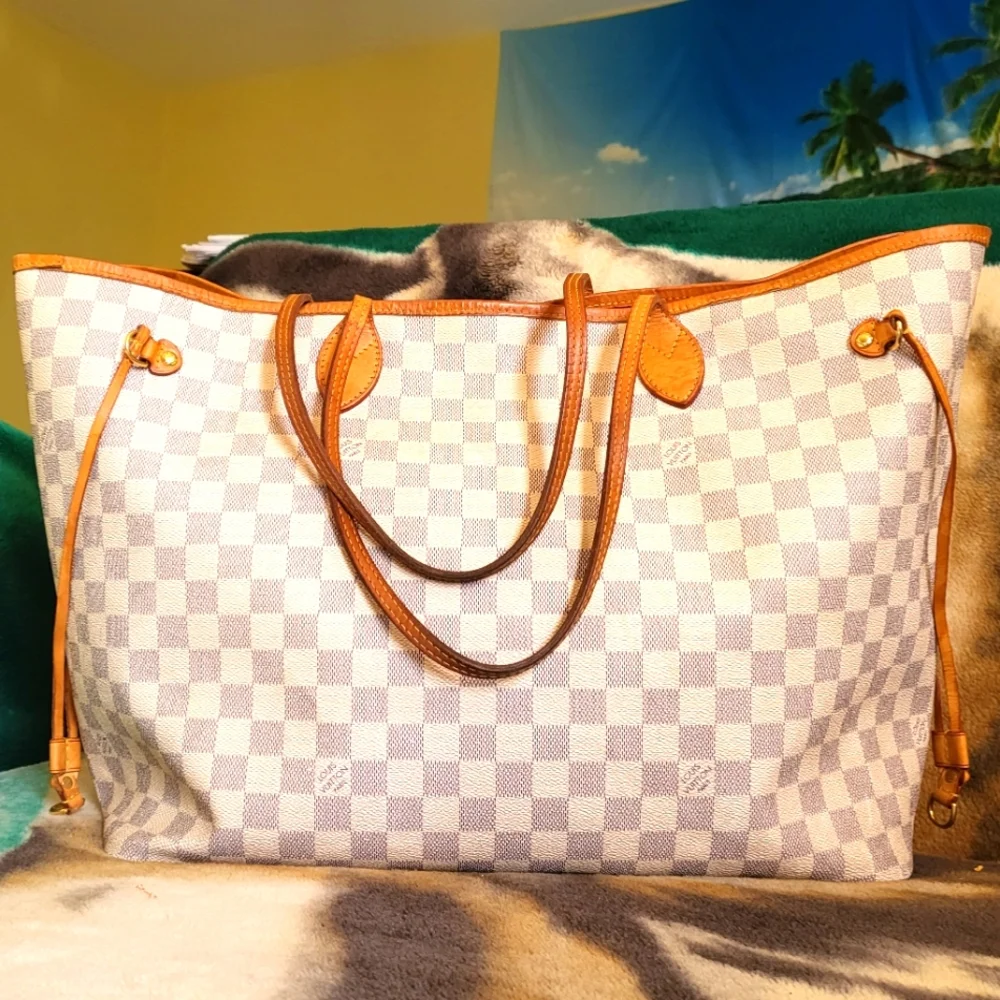 Close out Sale⚠️⚠️⚠️ SALE 💯 XL Louis Vuitton Neverfull GM AZUR - Picture 2 of 14
